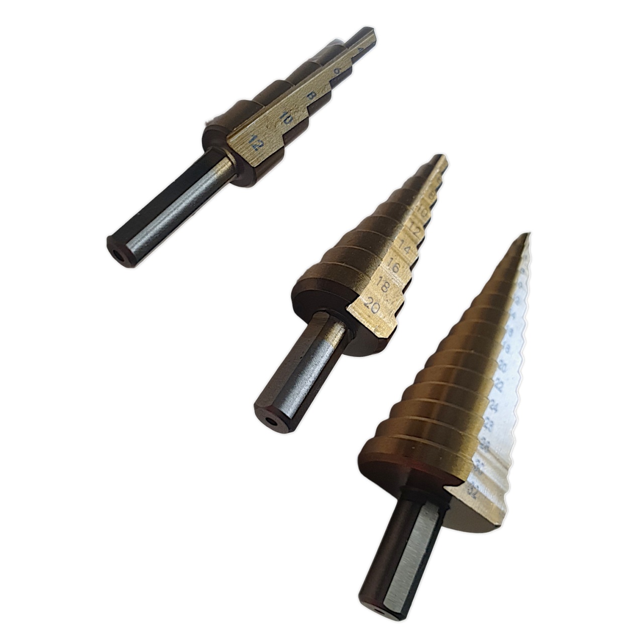 Набор сверл ступенчатых по металлу 4-12мм, 4-20мм , 4-32мм (2079) оптом