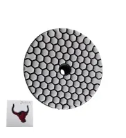 Круг алмазный шлифовальный по камню гибкий 3#, 100 мм,сухой, красный "Бык"